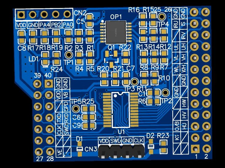 3D render of the MM32G0005 core board