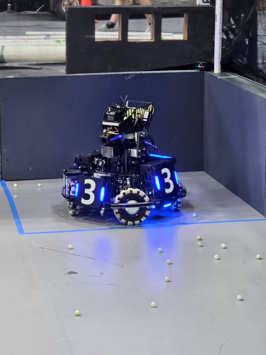 Our robot in the competition arena