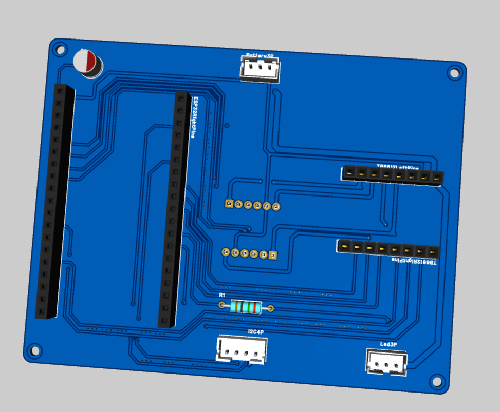 3D render of the carrier PCB